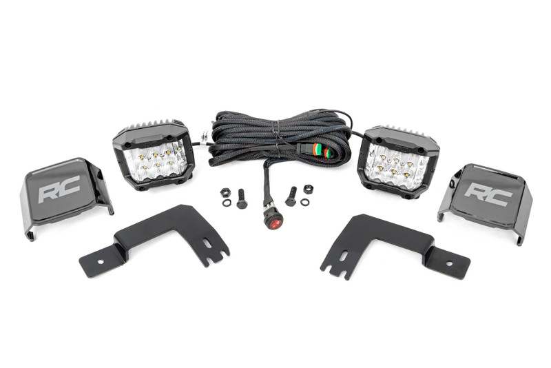 Rough Country - LED Light - Under Bed Mount - 3 in. Chrome Pair - Wide Angle - Polaris XPEDITION ADV 5