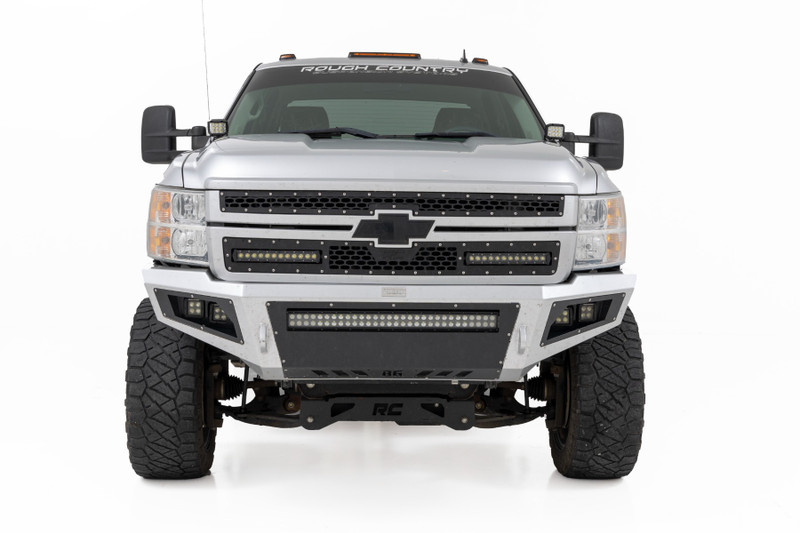 Rough Country - LED Light Kit - Ditch Mount - 2 in. Black Pair - Flood - Chevy 1500 & Chevy/GMC 2500HD/3500HD (07-14)
