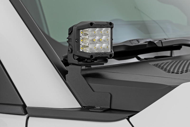 Rough Country - LED Light Kit - Ditch Mount - 2 in. Black Pair - White DRL - Toyota Land Cruiser (24-25)