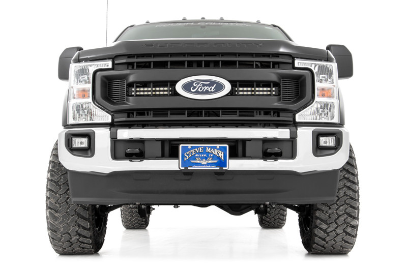 Rough Country - LED Light Kit - Grille Mount - 10 Inch Black - Slimline - Ford F-250 Super Duty (20-22)