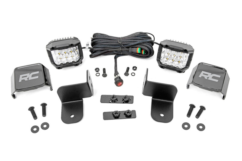 Rough Country - LED Light Kit - Rear Mount - 2 in. Chrome Pair - Wide Angle - Polaris Ranger XP 1000