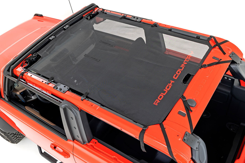 Rough Country - Mesh Bikini Top Plus - Black - Ford Bronco 4WD (2021-2025)