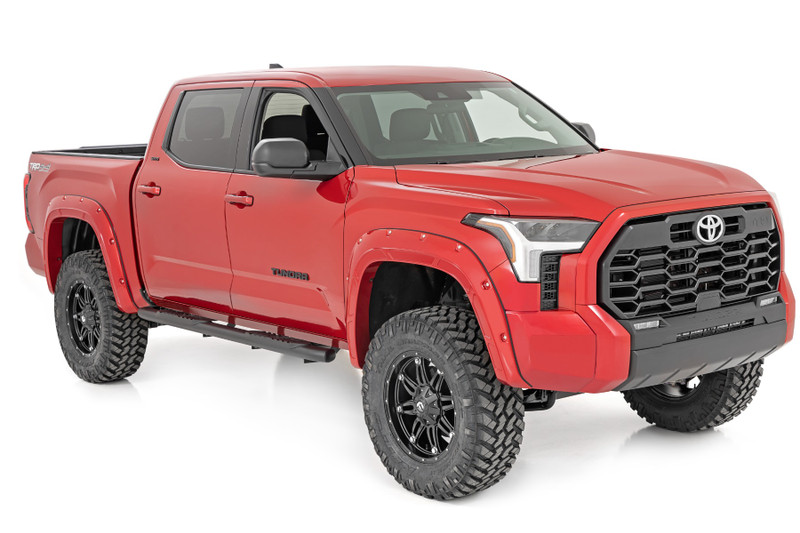 Rough Country - Oval Nerf Steps - Crew Cab - Black - Toyota Tundra 2WD/4WD (2022-2025)