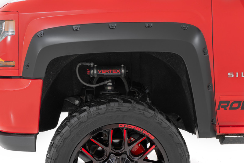 Rough Country - Pocket Fender Flares - 6'7 in. & 8' Bed - G1C Overcast - Chevy Silverado 1500 (14-18)/2500HD