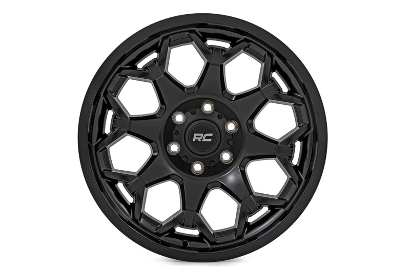 Rough Country - Rough Country 80 Series Wheel/One-Piece/Semi Gloss Black/20x10/5x5/-19mm