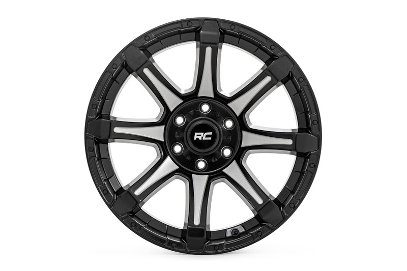 Rough Country - Rough Country 81 Series Wheel/One-Piece/Semi Gloss Black w/machined spokes/20x9/5x150/+18m