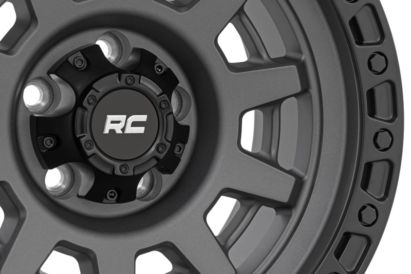 Rough Country - Rough Country 85 Series Wheel/One-Piece/Gunmetal Gray/Black/15x8/5x4.5/-19mm