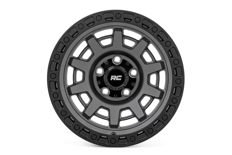 Rough Country - Rough Country 85 Series Wheel/One-Piece/Gunmetal Gray/Black/15x8/5x5.5/-19mm