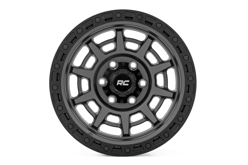 Rough Country - Rough Country 85 Series Wheel/Simulated Beadlock/Gunmetal Gray/Black/17x9/6x5.5 -+25mm