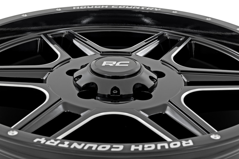 Rough Country - Rough Country 92 Series Wheel/Machined One-Piece/Gloss Black/20x9/6x5.5/+0mm