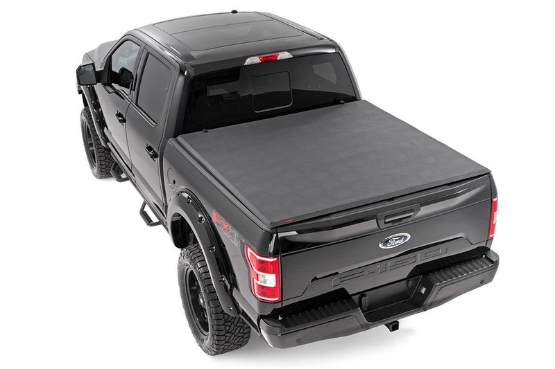 Rough Country - Soft Tri-Fold Bed Cover - 5'7 in. Bed - Ford F-150 (15-20)/Raptor (17-20)