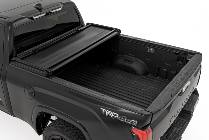 Rough Country - Soft Tri-Fold Bed Cover - With & W/O OE Rails - 6'7" Bed - Toyota Tundra (22-26) - 41419660A