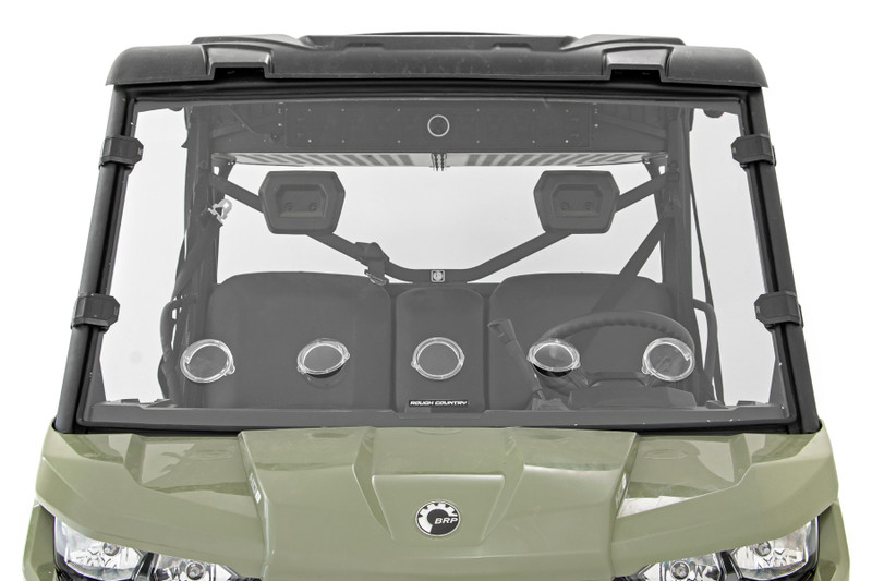 Rough Country - Vented Full Windshield - Scratch Resistant - Can-Am Defender HD 5/HD 8/HD 9/HD 10