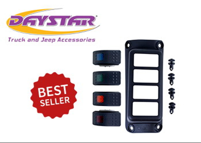 Daystar For 07-18 Jeep Wrangler JK A-Pillar Switch Pod W/ Switches KJ71056BK