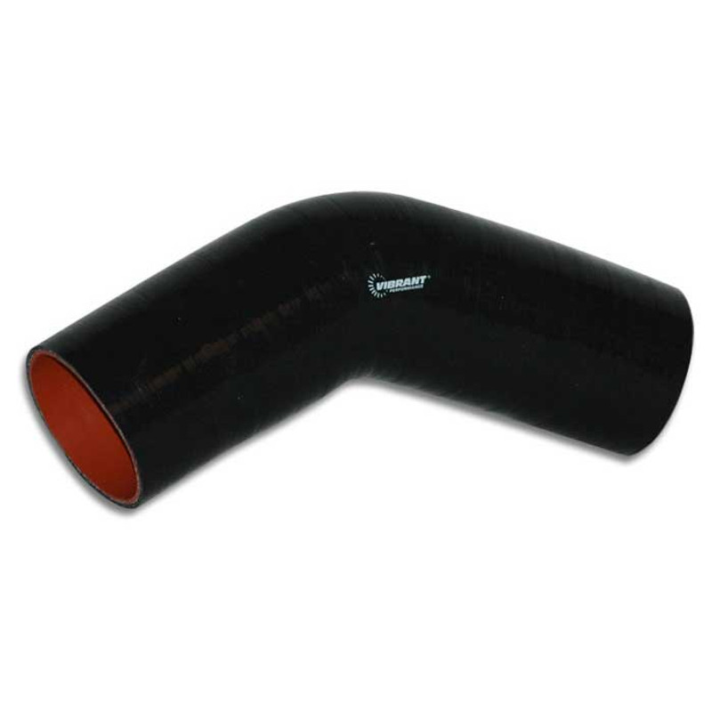 Vibrant 4" Silicone 45 Degree Elbow4" ID X 4.25" Leg Length- Black 2756