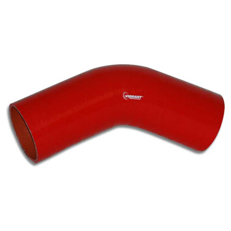 Vibrant 4" Silicone 45 Degree Elbow4" ID X 4.25" Leg Length- Red 2756R