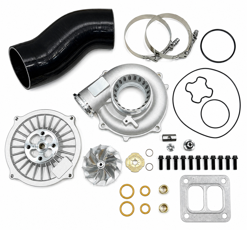 SWAG Performance 66/88 TP38 Turbo Compressor Housing Upgrade Kit with Billet Compressor Wheel | 1994.5-1997 Ford 7.3L Powerstroke