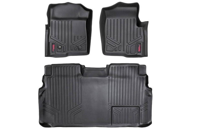 Rough Country Heavy Duty Floor Mats - Front and Rear Combo (SuperCrew Cab Models) M-50912