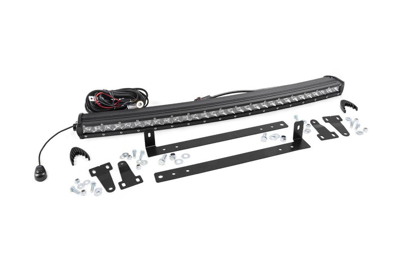 Rough Country Single Row LED Light Bar Grille Mount w/30-inch Chrome Series CREE LED Light Bar 70659