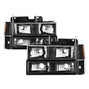 Spyder Auto Headlights with Corner & Parking Lights 8pcs sets -Black 5072221