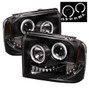Spyder Auto Projector Headlights - LED Halo- LED - Black - High H1 - Low H1 5010544