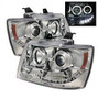 Spyder Auto Projector Headlights - LED Halo - LED - Chrome - High H1 - Low H1 5009654
