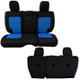 Bartact Jeep JLU Tactical Rear Bench Seat Covers 4 Door 18-Present Wrangler JL No Fold Down Armrest Only Black/Blue