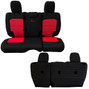 Bartact Jeep JLU Tactical Rear Bench Seat Covers 4 Door 18-Present Wrangler JL No Fold Down Armrest Only Black/Red