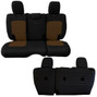 Bartact Jeep JLU Tactical Rear Bench Seat Covers 4 Door 18-Present Wrangler JL No Fold Down Armrest Only Black/Coyote