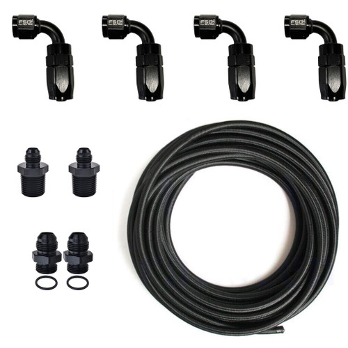 Full Send Diesel 8998 Dodge Cummins Heater Hose Kit Black Braided Full