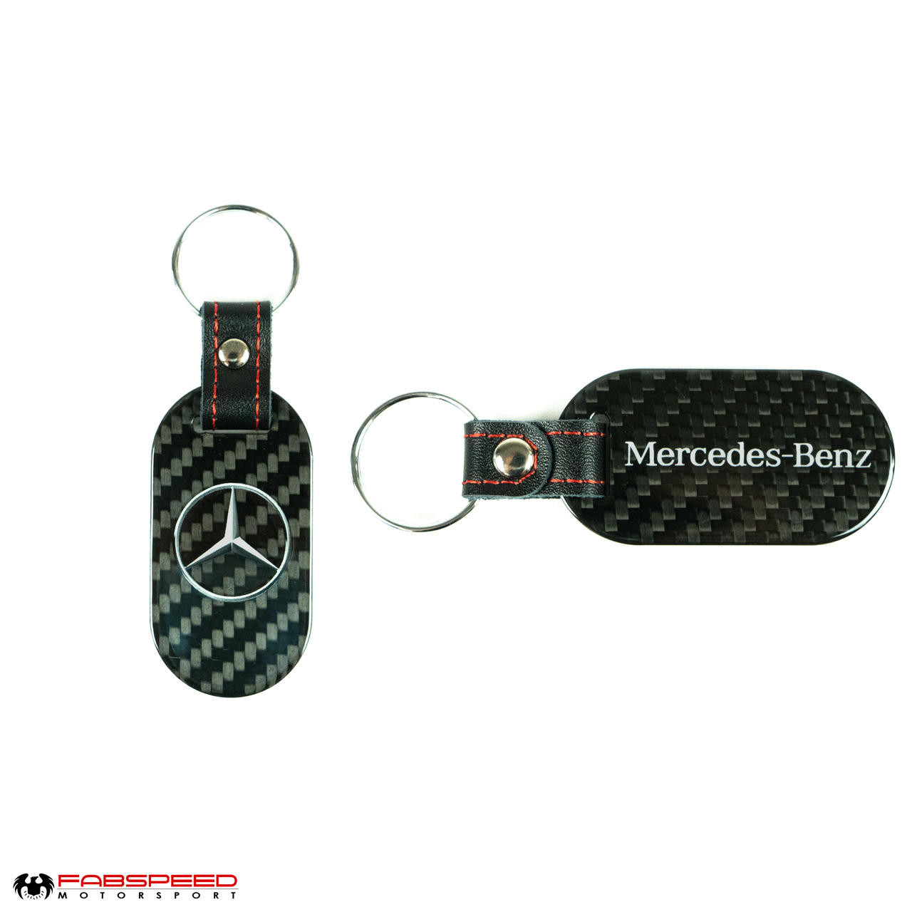 Mercedes Benz Key Fob Silver Text and Logo - Exotic Carbon Fiber