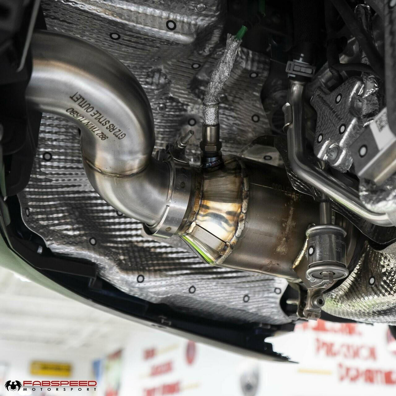 キャットフード Fabspeed Porsche 992 Carrera Sport Catalytic Converters with