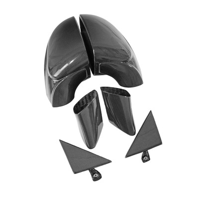 Carbon Fiber Side Mirrors w/Outer Door Triangle Trim - Ferrari 458 Italia/Spider