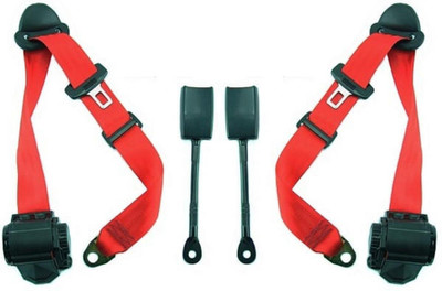 Fabspeed Porsche 911 Turbo 930 Red 3 Point Replacement Seat Belts (1976-1989)