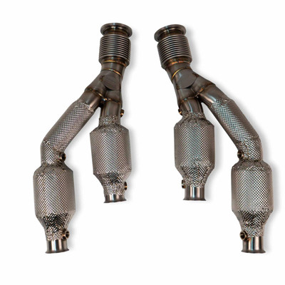 Fabspeed Revuelto HJS German Sports Racing CATALYTIC Converters with 2000F Heat Shield