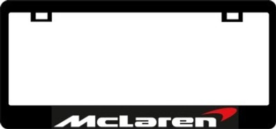 Fabspeed McLaren CF Plate Frame WHITE TEXT with Orange Swoop Fabspeed McLaren CF Plate Frame WHITE TEXT with Orange Swoop