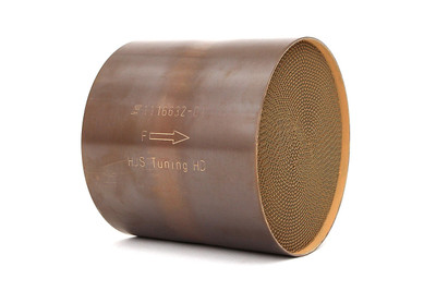 Genuine HJS Tuning catalytic converter cores for replacement/upgrade of restrictive factory cats. This is an individual catalyst; additional fabrication required for use. (Photos are representational; actual appearance/markings may vary slightly.) Genuine HJS Tuning catalytic converter cores for replacement/upgrade of restrictive factory cats. This is an individual catalyst; additional fabrication required for use. (Photos are representational; actual appearance/markings may vary slightly.)