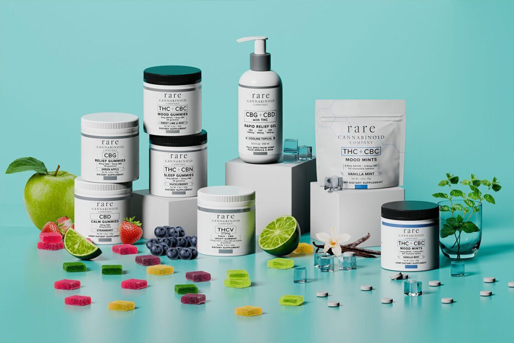 Rare-Cannabinoid-Company-Mood-Gummies,-Mood-Mints,-THCV,-CBN,-CBG,-CBD-products