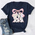 Floral  Bow MASCOT  NAVY TEE 