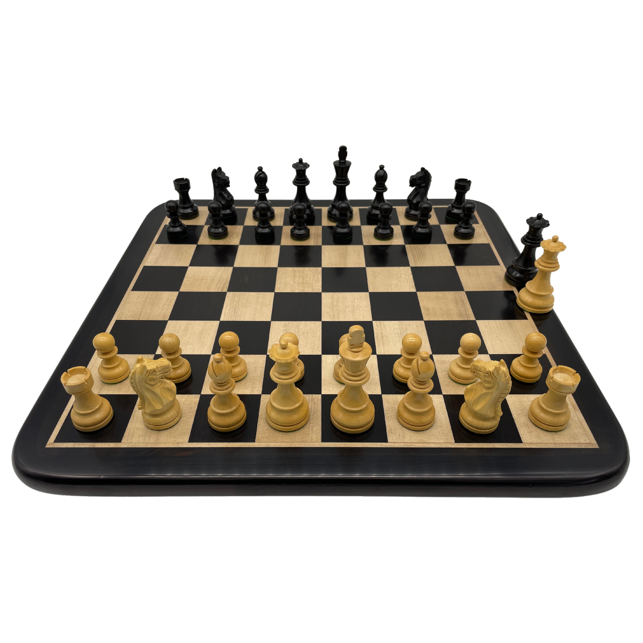 Luxury Large Chess Set With Metal Pieces Board Gold + Silver