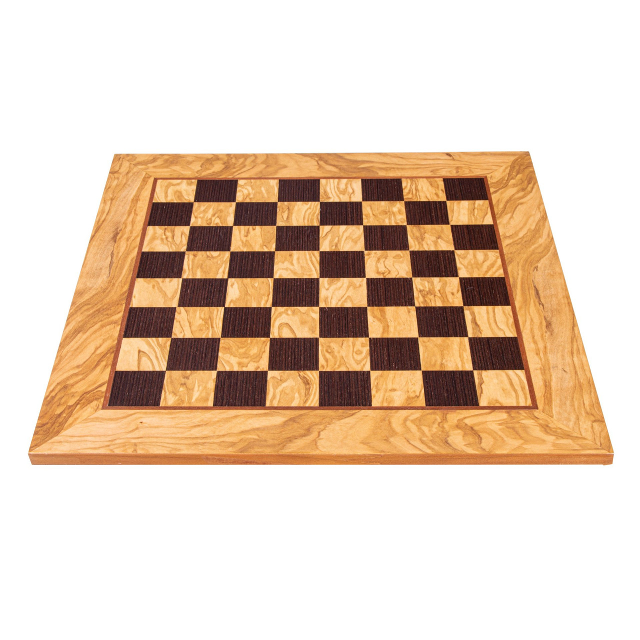 Manopoulos 50cm Olive Wood and Wenge inlaid handcrafted chessboard ...
