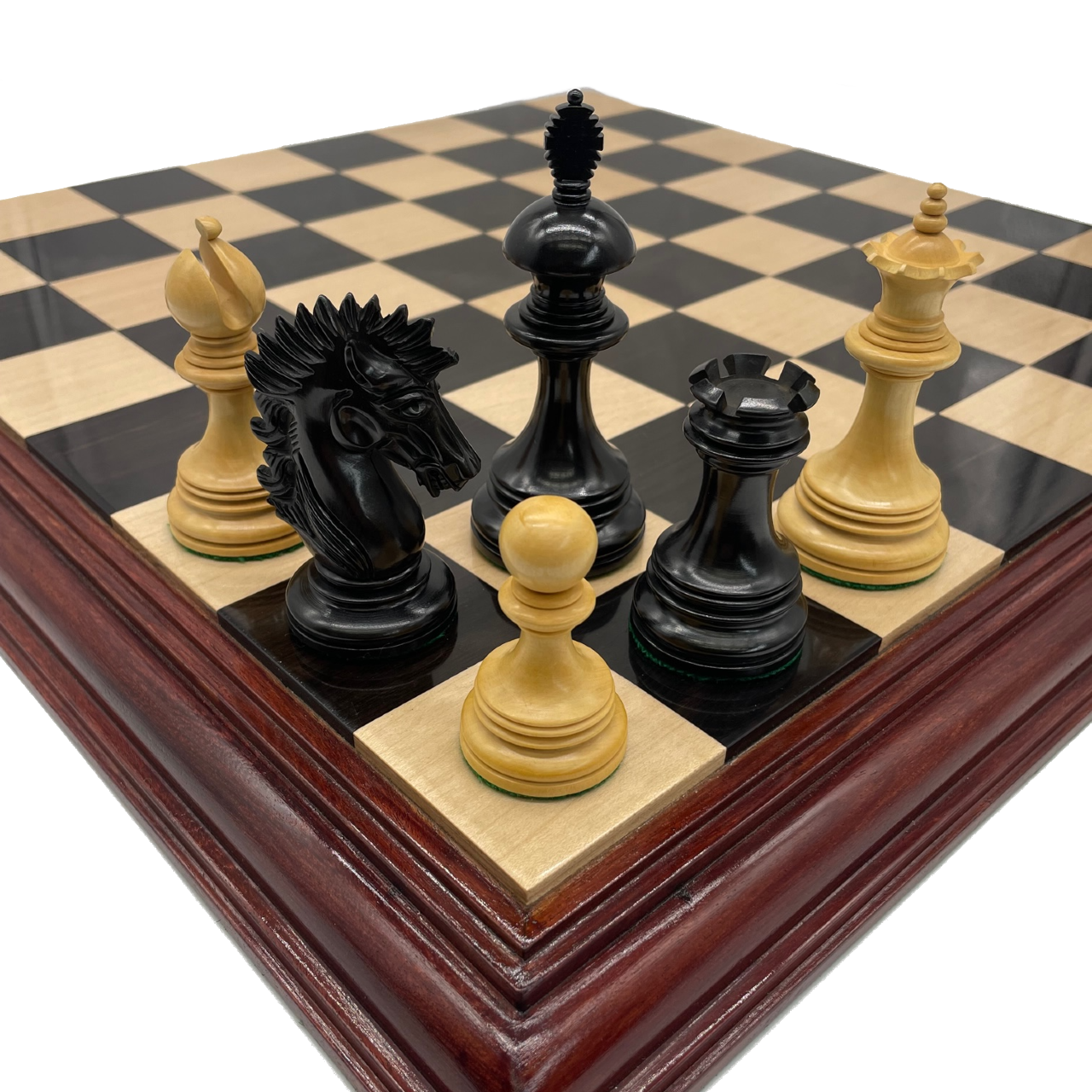4.5 Luxury Staunton Ebony Wood & Boxwood Chess Pieces 
