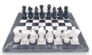 Black Onyx and White Marble INVERTED Chess Set