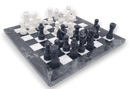 Black Onyx and White Marble INVERTED Chess Set