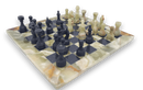 Green Onyx and Black Marble Chess Set
