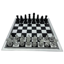 Glass Chess Set 35cm with Clear and Black pieces (GS03B) set