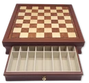 Wooden Storage Chessboard open compartment
