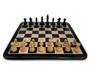 Rex Noir London Classic Double Weighted Ebony Staunton Chess Pieces with carved Knight - ebony chessboard