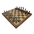 Rex Noir Prestige International Design Metal / Brass Chess Pieces (PRE-INT-83) on board