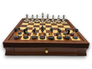 Metal and Marble Look Chess Pieces - Silver and Bronze